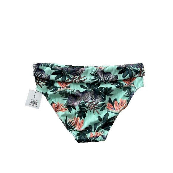 Skye Foldover Mid Waist Swim Bikini Bottom Spearmint ( S ) - Picture 4 of 4